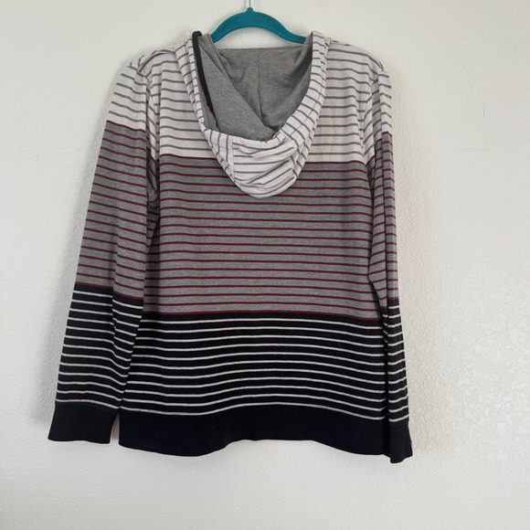 Empyre Men's Striped Henley Hoodie Pullover Casual Long Sleeve Shirt Size Small - Picture 4 of 4